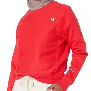 Reverse Weave Champion Red Crewneck